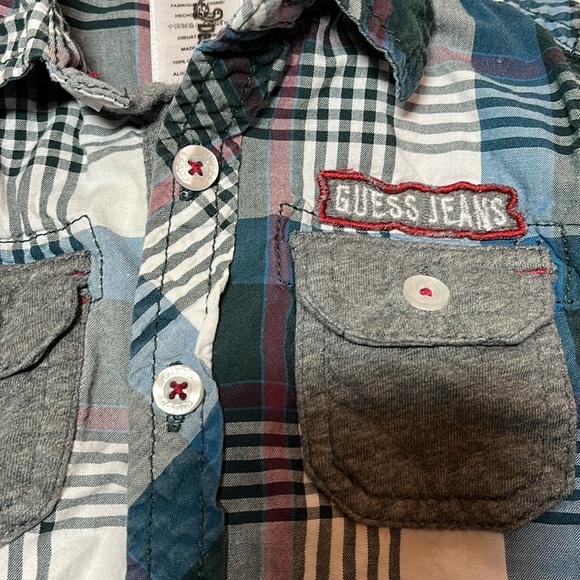 18M Guess Jeans plaid button down shirt - Picture 2 of 3